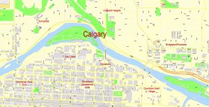 Calgary City Large Area Editable PDF Map, Canada, exact Map City Plan ...