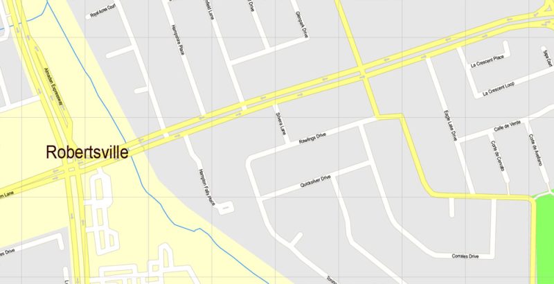 Printable Vector Map Santa Clara County, California US, exact vector Map street G-View City Plan Level 17 (100 meters scale) full editable, Adobe Illustrator