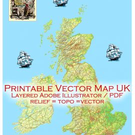Editable map UK Ireland PDF