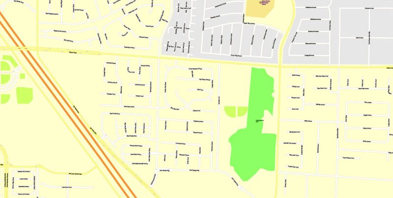 Printable Vector Map Las Vegas, Nevada US, exact vector Map street G-View City Plan Level 17 (100 meters scale) full editable, Adobe Illustrator