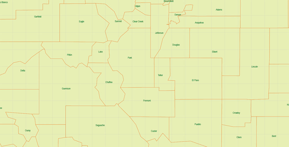 _Colorado US PDF Vector Map, Main Roads, detailed, exact vector State Map editable, Adobe PDF