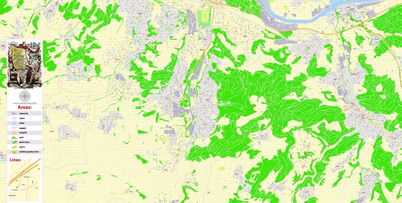 Basel Map Vector Switzerland, exact vector City Plan editable Adobe Illustrator Street Map
