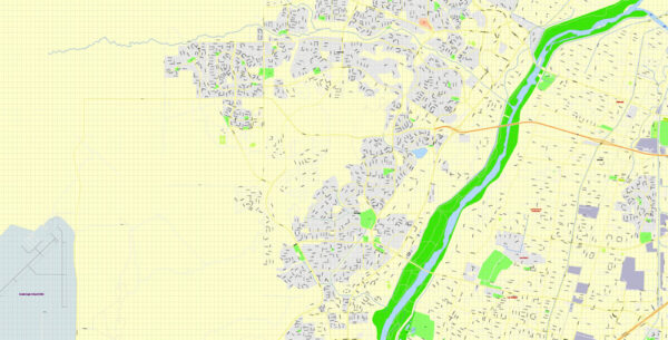 Albuquerque New Mexico US PDF Printable Map exact vector City Plan Map ...
