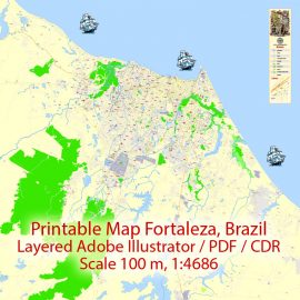 Illustrator map Fortaleza Brazil