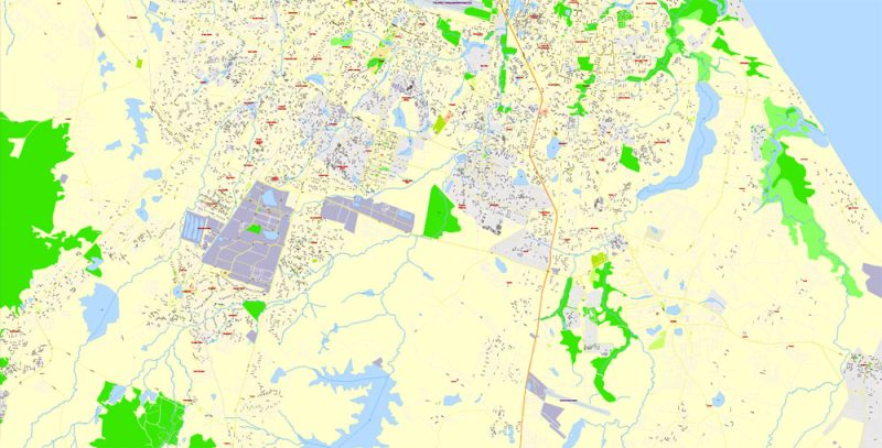 Fortaleza Brazil Map Printable, exact vector City Plan scale 1:4686 editable Street Map Adobe Illustrator