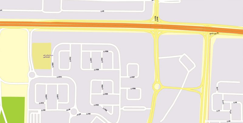 Printable Map Kuwait, exact vector street City Plan 100 meters scale, 1:4096 full editable, Adobe Illustrator scalable, curves format arabian street names, 69 Mb ZIP..