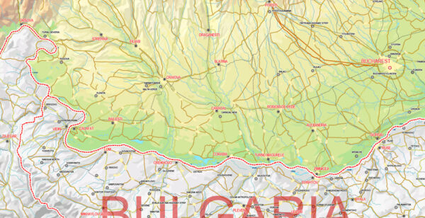 Romania Vector Map 01 Printable Editable Country Topo Road editable, Adobe PDF