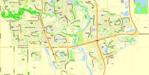 Calgary Map Printable, Canada, exact City Plan 2000 meters scale full ...