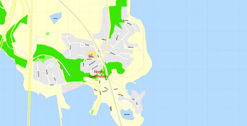 Printable Vector Map Edinburgh Metropolitan Area, Scotland UK, exact detailed City Plan, 100 meters scale map  1:2632, editable Layered Adobe Illustrator, 26 Mb ZIP.