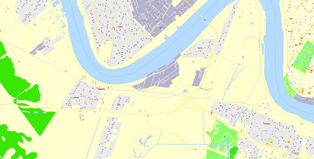 Map New Orleans, Louisiana, exact vector detailed City Plan Adobe Illustrator