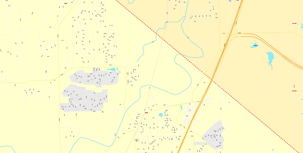 Travis County + Austin Map Vector Texas US, Adobe Illustrator Editable Printable exact detailed Street Map Scale 100 meters