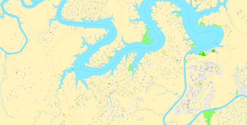 Map Travis County + Austin, Texas US, Adobe Illustrator Editable Printable exact detailed vector Map Scale 100 meters