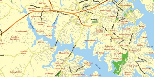 Washington DC Map + Baltimore + part of Virginia Map Editable Printable ...