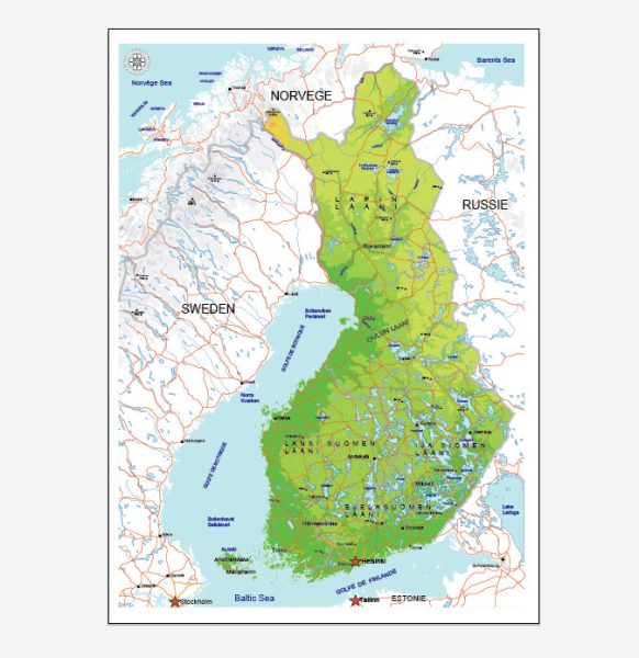 Helsinki PDF Map Finland Printable Vector, exact detailed City Plan all Buildings, 100 meters scale map 1:2333, editable Layered Adobe PDF Street Map
