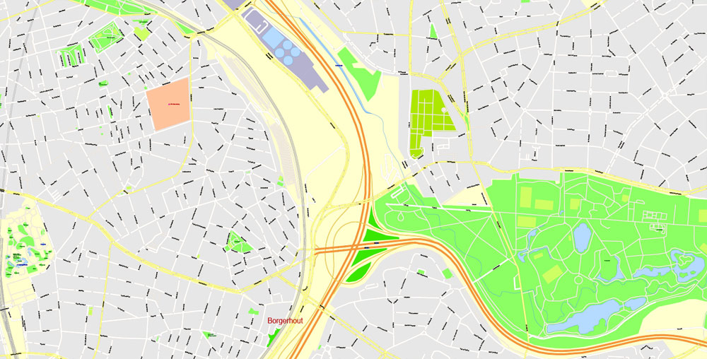 Editable map Antwerpen Belgium PDF