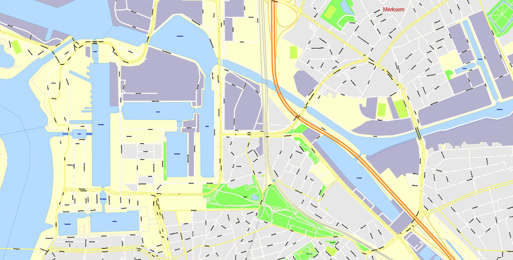 Map Antwerp PDF Vector Urban Plan Layered Editable Street Map Belgium