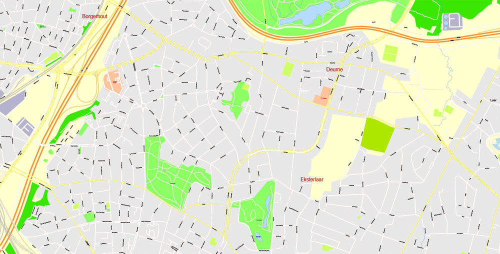 Illustrator map Antwerpen Belgium PDF