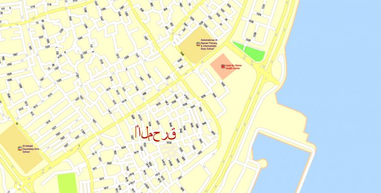 City Map Bahrain Vector Urban Plan Adobe Illustrator Editable Street Map