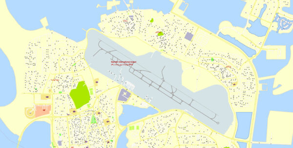Bahrain PDF Map 01 Printable Vector exact detailed City Plan, Scale 1: ...