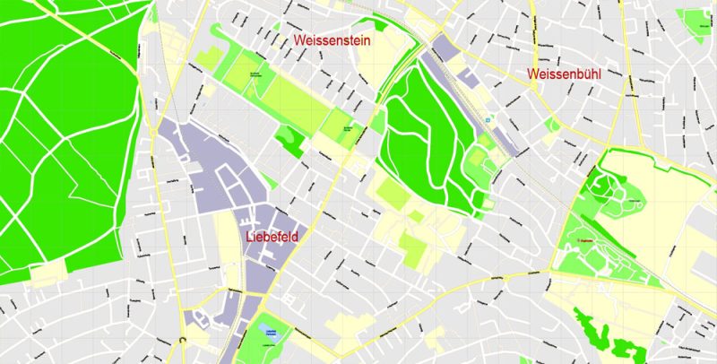City Map Bern Vector Urban Plan Adobe Illustrator Editable Street Map