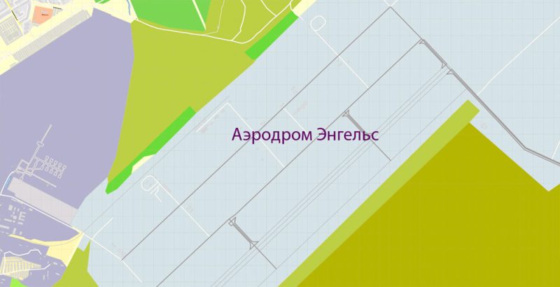 Саратов + Энгельс PDF векторная карта города подробная редактируемая в слоях Adobe PDF