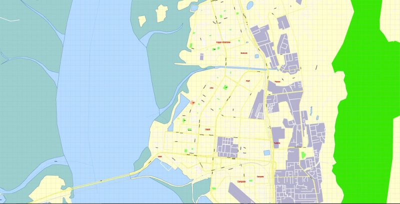 Printable Vector Map Mumbai India, exact detailed City Plan, Scale 1:4438, editable Layered Adobe Illustrator Street Map, 14 Mb ZIP. All streets named, main objects