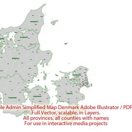 Editable map Denmark Admin PDF