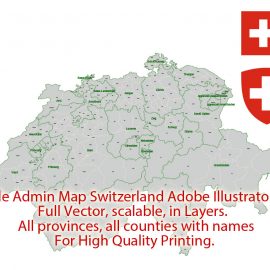 Vector map Switzerland Admin