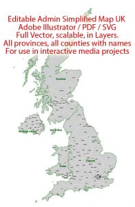 Editable Uk Map Vector UK Great Britain Map Administrative Vector 01 Adobe Illustrator ...