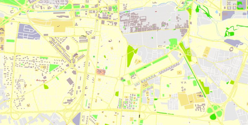 City Map Damascus Vector Urban Plan Adobe Illustrator Editable Street Map