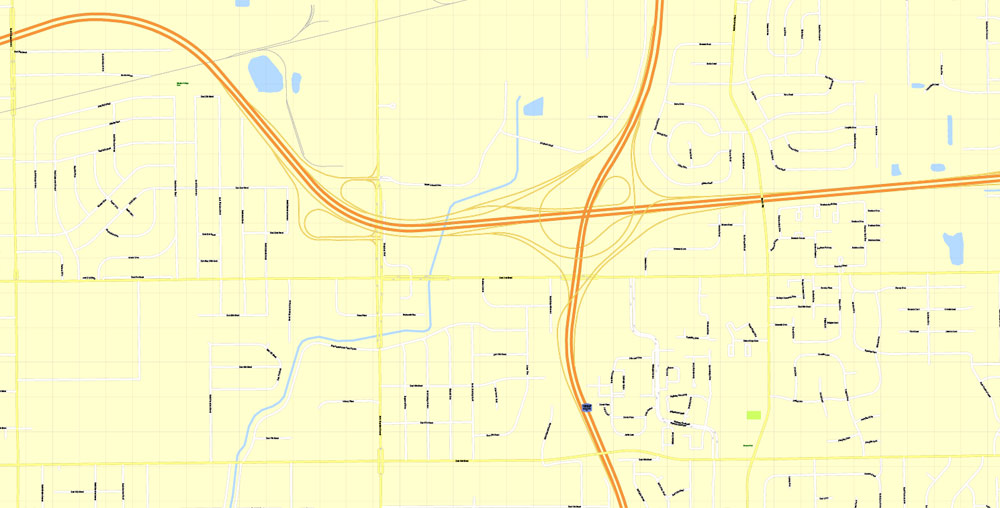 Indianapolis Map US, exact vector City Plan scale 1:3608 full editable CorelDraw Street Map