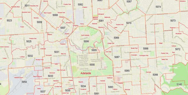 Adelaide Australia Printable Vector PDF Map, exact City Plan, full ...