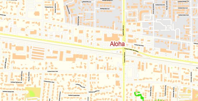 City Map Hillsboro Vector Urban Plan Adobe PDF Editable Street Map 27-map-of-oregon-zip-codes-maps-online-for-you
