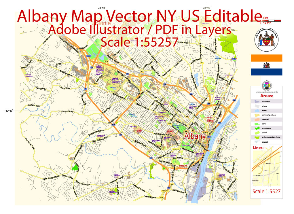 Albany Vector Map Ny Us Gvl13 Ai 10 Ai Pdf 00 