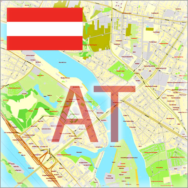 Pdf map Austria Vector Roads CDR