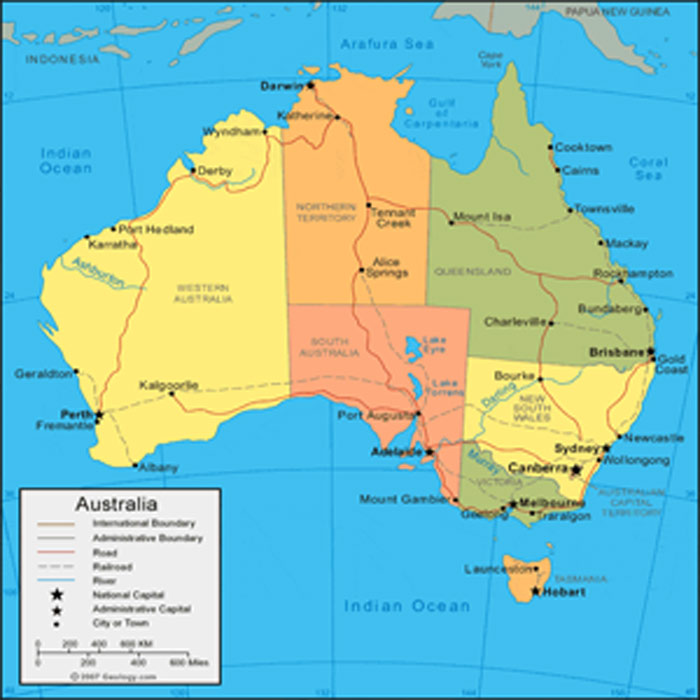 Australia and Oceania Cities, Countries maps Adobe Illustrator PDF CDR