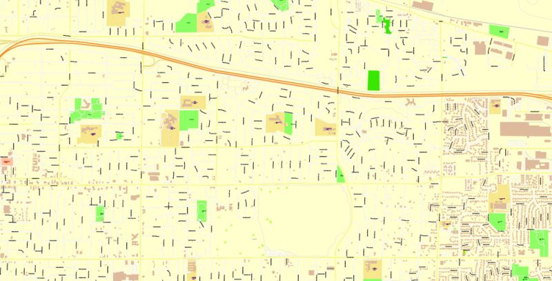 Portland Map Vector Oregon, exact City Plan scale 1:3290 full editable Adobe Illustrator Street Map in layers