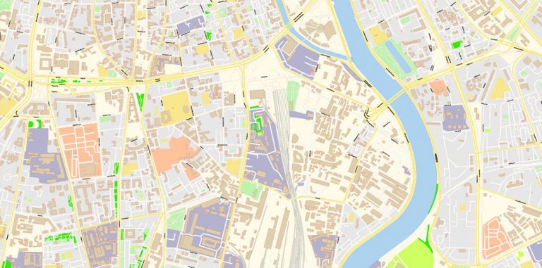 Москва Moscow PDF Map Vector Russia English names exact extra detailed ...