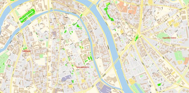 Москва Moscow Map Vector Russia English names exact extra detailed City ...