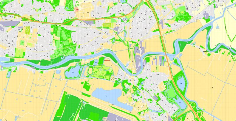 Printable Vector Map Bremen Germany exact Detailed City Plan scale 1:2820 editable Adobe Illustrator Street Map in layers 17 Mb ZIP