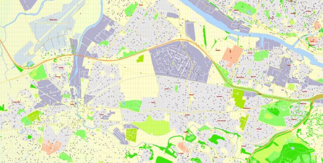 Glasgow PDF Map Vector Scotland Printable exact Detailed City Plan ...