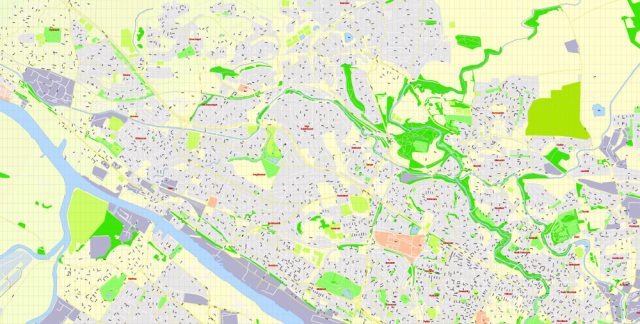 Glasgow Map Vector Scotland UK Printable exact Detailed City Plan scale ...