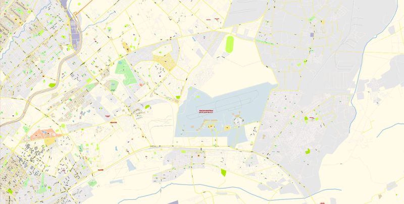 Printable Vector Map of Karachi Pakistan EN detailed City Plan scale 1:4254 full editable Adobe Illustrator Street Map in layers