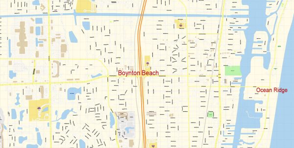 Delray Beach PDF Vector Map Florida - Map Vector Delray Beach Florida Gvl17 B Ai 10 Ai Pdf 11 600x302