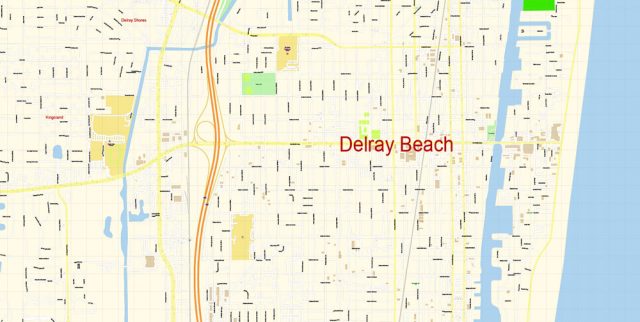 Delray Beach Vector Map Florida - Map Vector Delray Beach Florida Gvl17 B Ai 10 Ai Pdf 3 640x322