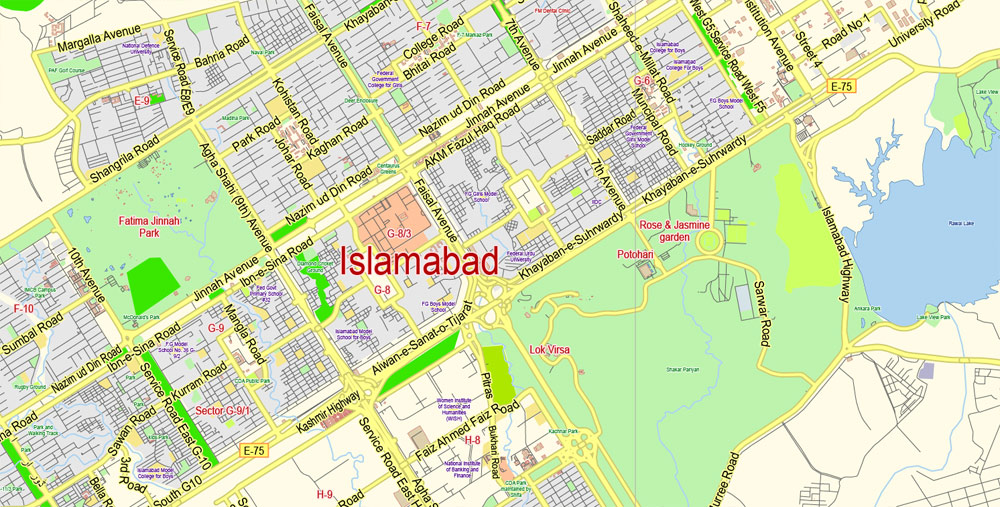 Karachi Pakistan printable editable layered PDF Vector Map