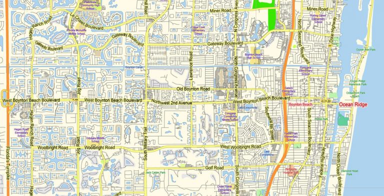 Delray Beach PDF Map Florida US - Map Delray Beach Florida Gvl13 B Ai 10 Ai Pdf 2 768x392