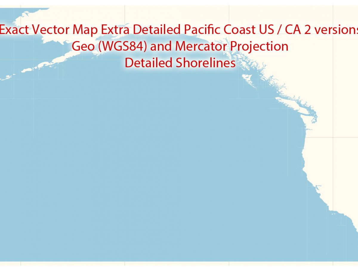 Pacific Coast Us Ca Map Extra Detailed Adobe Illustrator
