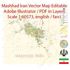 Illustrator map Tehran Iran PDF