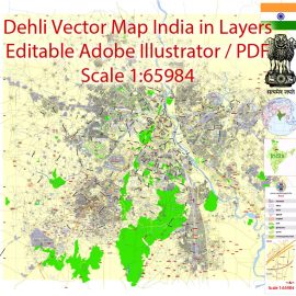 Editable map Delhi India ENG